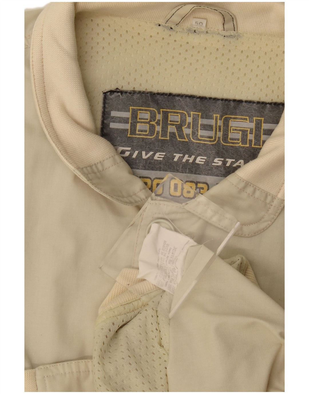 Brugi Veste Bomber Homme IT 50 Large Blanc Cassé Coton