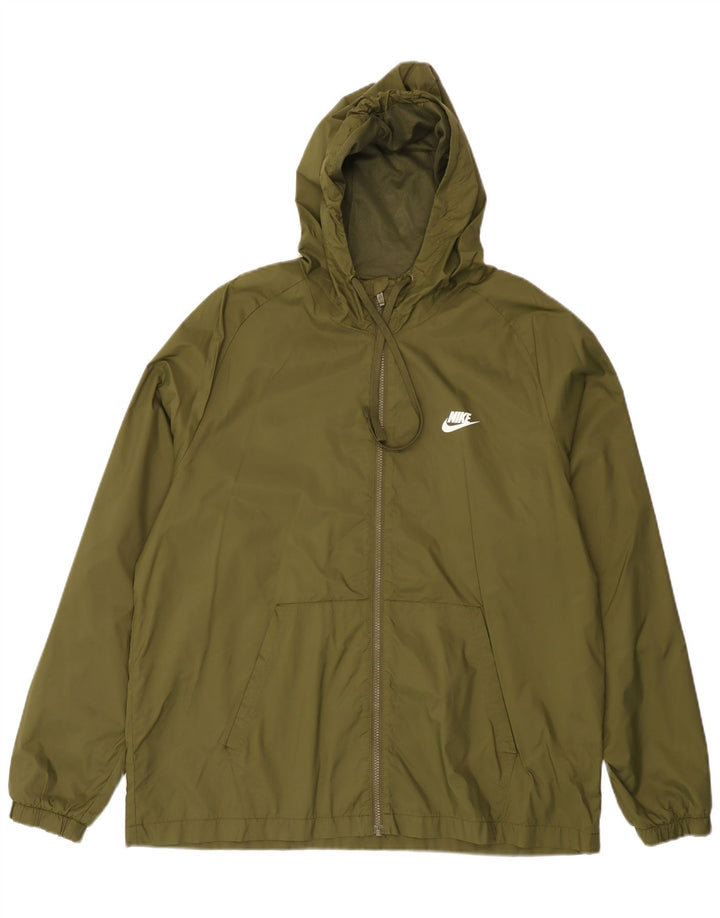 NIKE Veste de pluie à capuche pour homme UK 42 XL Kaki Nylon
