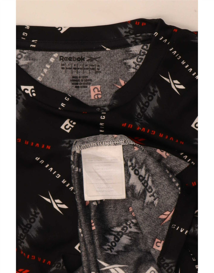 Reebok T-Shirt Graphique Garçon 11-12 ans Noir Moyen Polyester