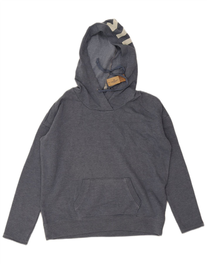 American Eagle Pull à capuche surdimensionné graphique pour femme UK 10 Petit Gris