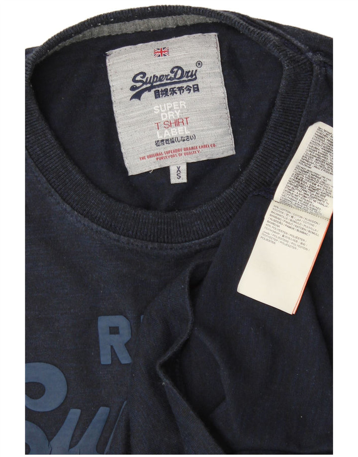 SUPERDRY T-Shirt Graphique Top XS Bleu Marine Coton Homme