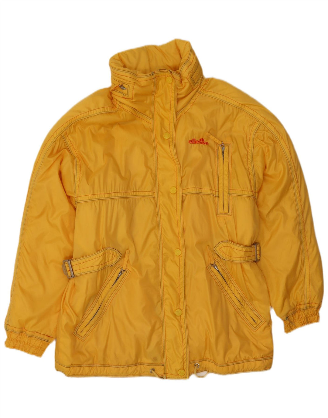 Ellesse Veste coupe-vent surdimensionnée à capuche pour femme UK 12 Jaune moyen
