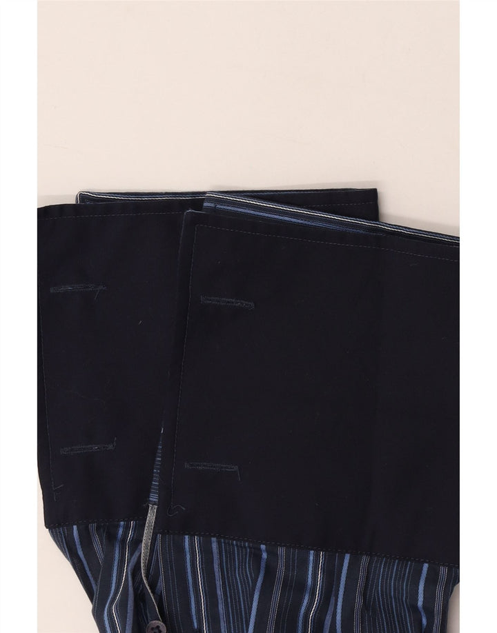 French Connection Chemise Habillée Homme 2XL Bleu Marine Rayé Coton