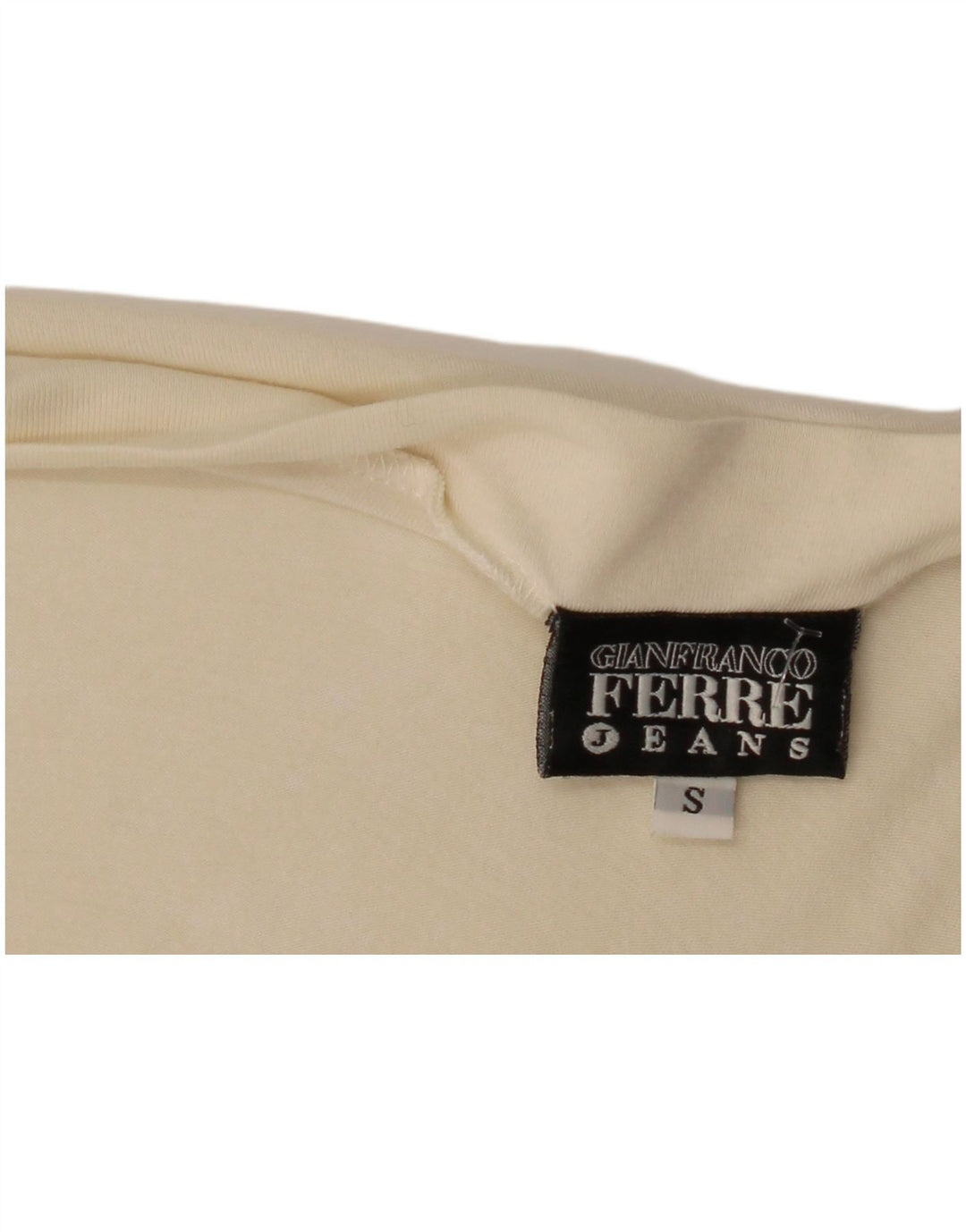 Gianfranco Ferre Haut graphique à manches longues pour femme UK 10 Small Off White