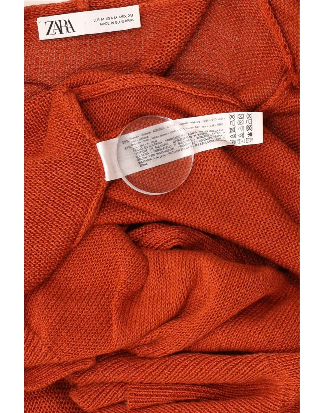 Zara Cardigan ouvert long pour femme UK 14 Viscose marron moyen