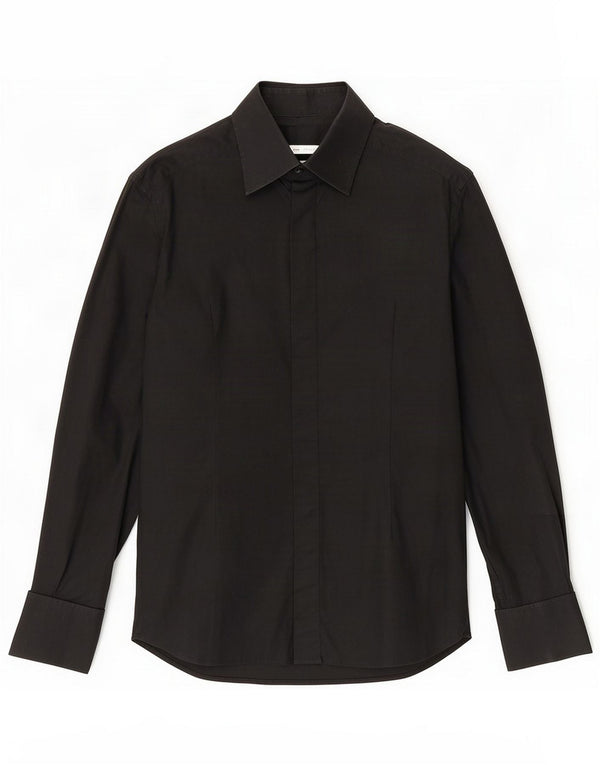 Daniele Alessandrini Chemise formelle pour homme en coton noir Large