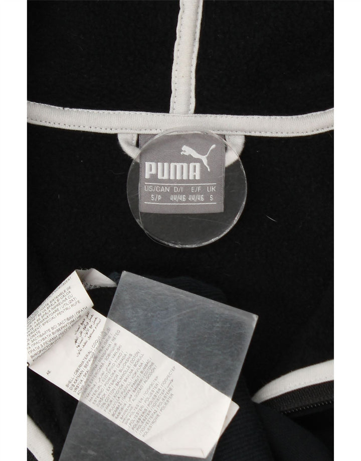 Puma Pull à capuche zippé graphique pour homme, petit, en coton noir