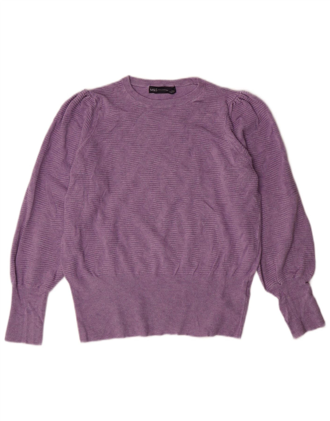 MARKS & SPENCER Pull col bateau pour femme UK 12 Violet moyen