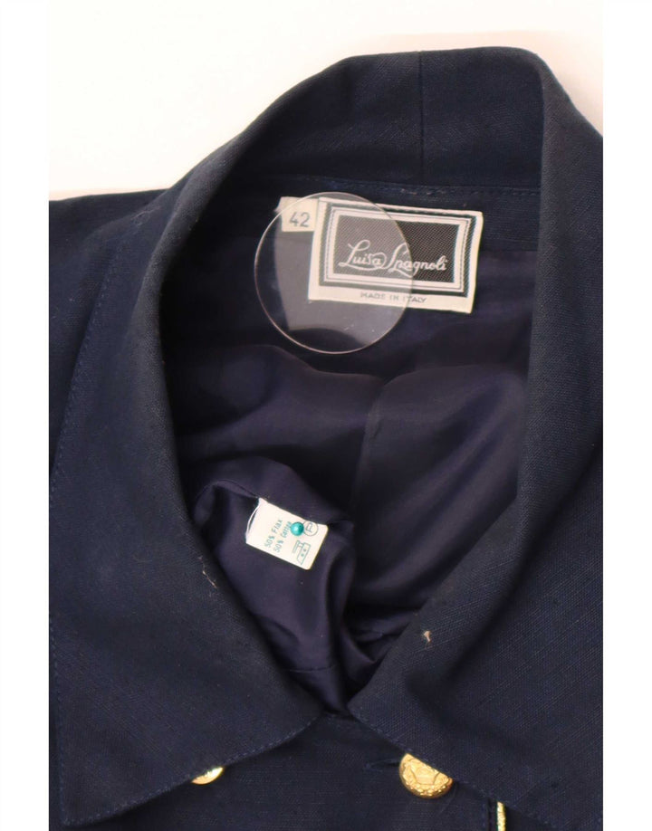 Luisa Spagnoli Cardigan à manches courtes pour femme IT 42 Bleu marine moyen