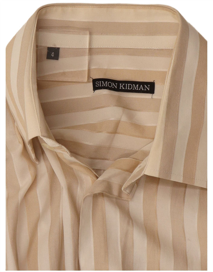 Chemise Homme Vintage Grande Rayée Beige