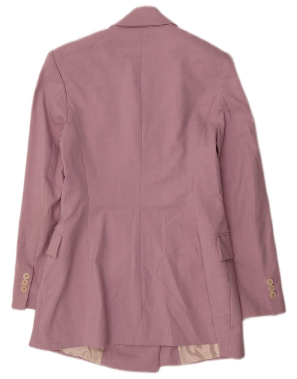 Zara Veste Blazer Double Boutonnage Femme UK 12 Rose Moyen Polyester