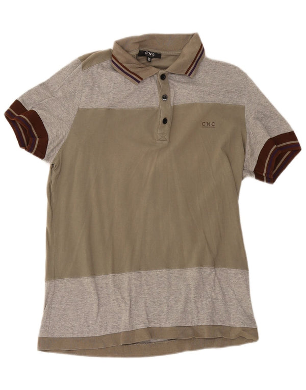CNC Costume National Polo Homme EU 36 Petit Gris Colorblock