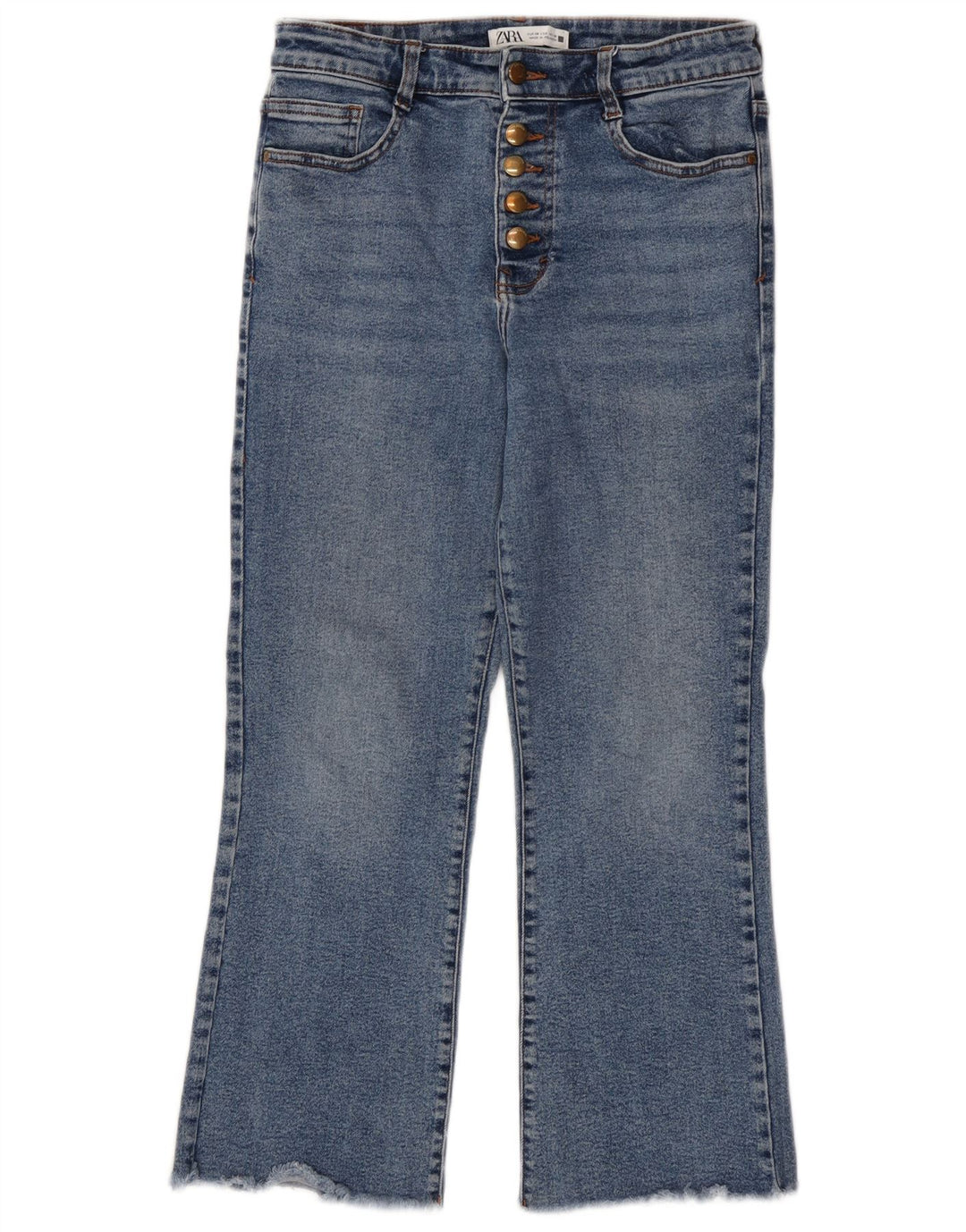 Zara Jeans Bootcut Femme EU 38 Small W28 L25 Bleu Coton