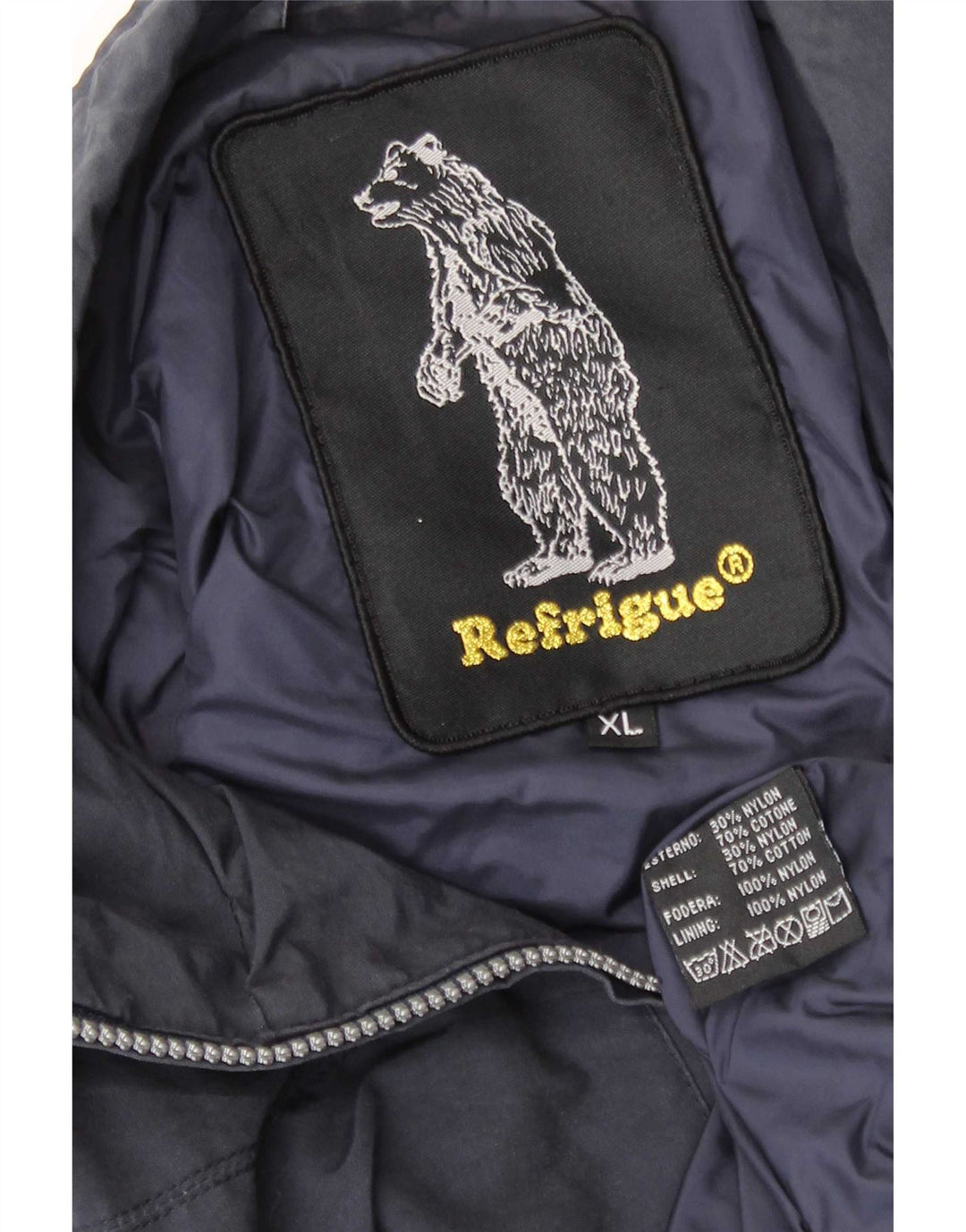 Refrigue Veste Bomber Homme UK 42 XL Bleu Marine Nylon