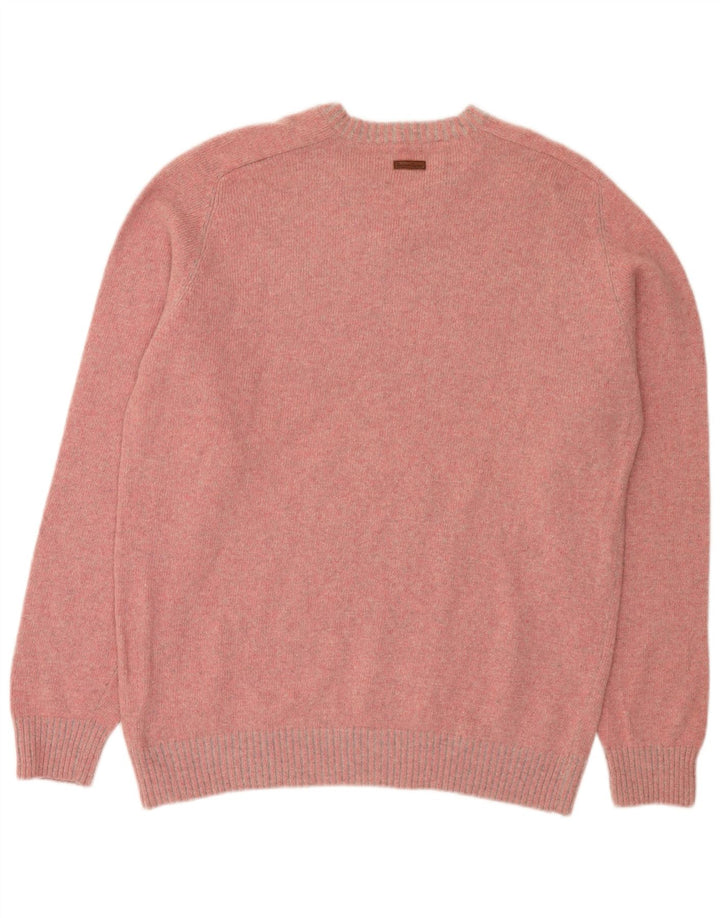 Marlboro Classics Pull col V pour homme en laine rose 2XL