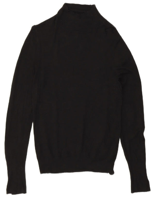 Zara Womens Turtle Neck Jumper Sweater UK 14 Medium Black Viscose