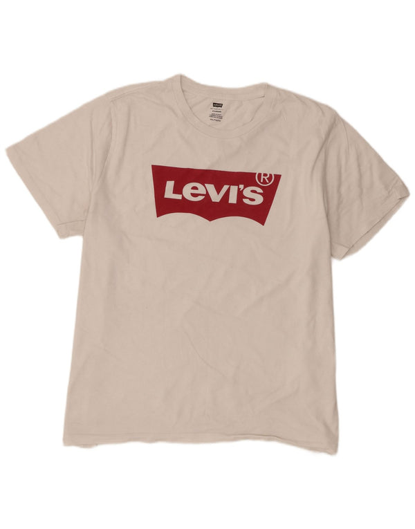 Levi's T-Shirt Graphique Coupe Standard Homme Blanc 2XL Coton