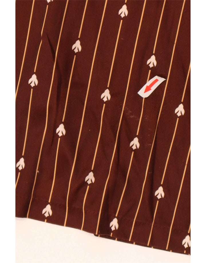 Chemisier chemise femme vintage IT 40 petit polyester rayé marron