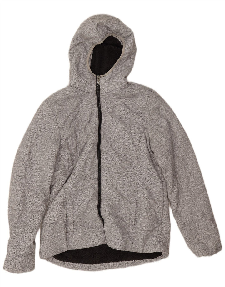 New Balance Veste Sherpa à capuche pour femme UK 14 Gris moyen à chevrons