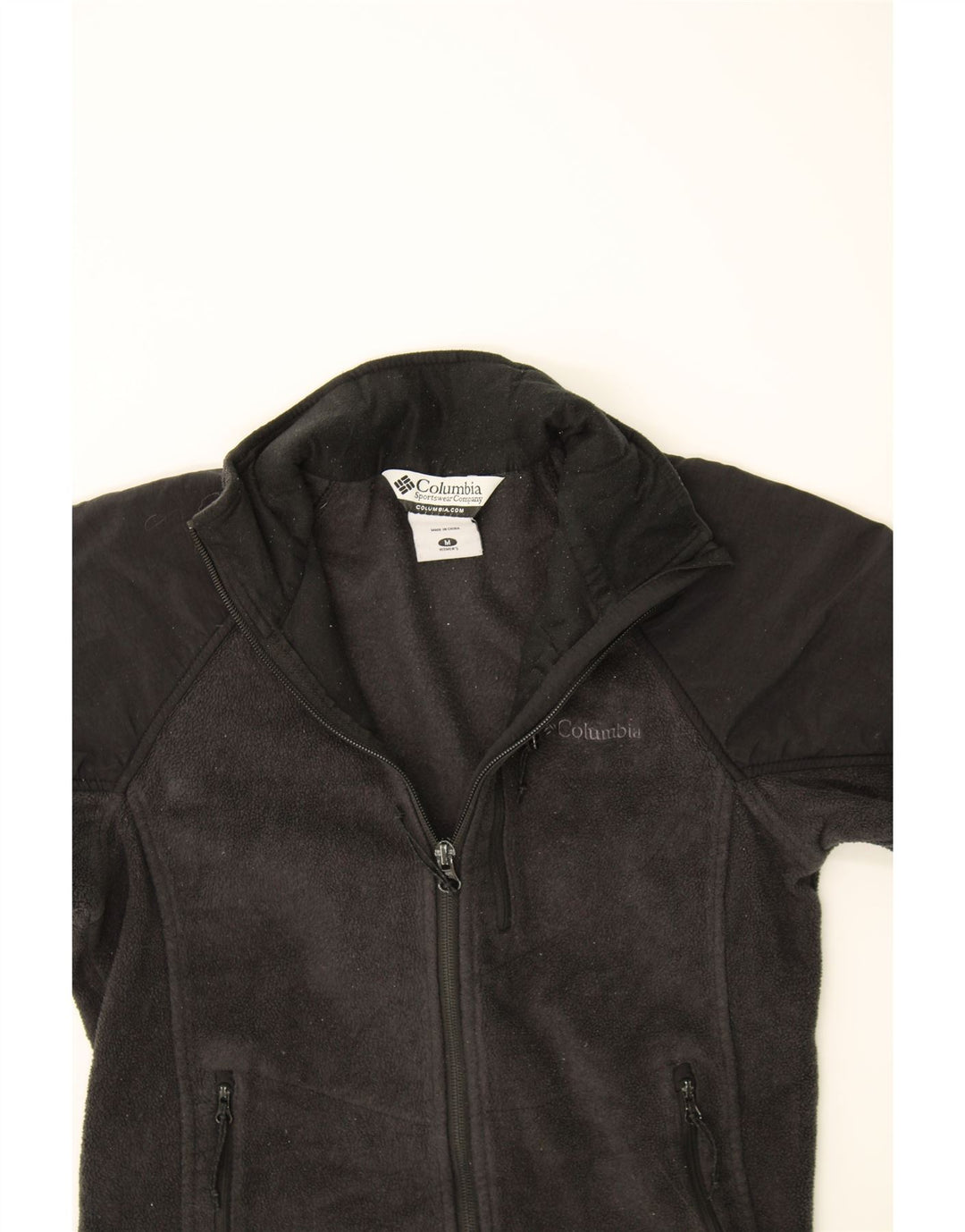 COLUMBIA Womens Fleece Jacket UK 12 Medium Black Polyester Vintage Columbia and Second-Hand Columbia from Messina Hembry 