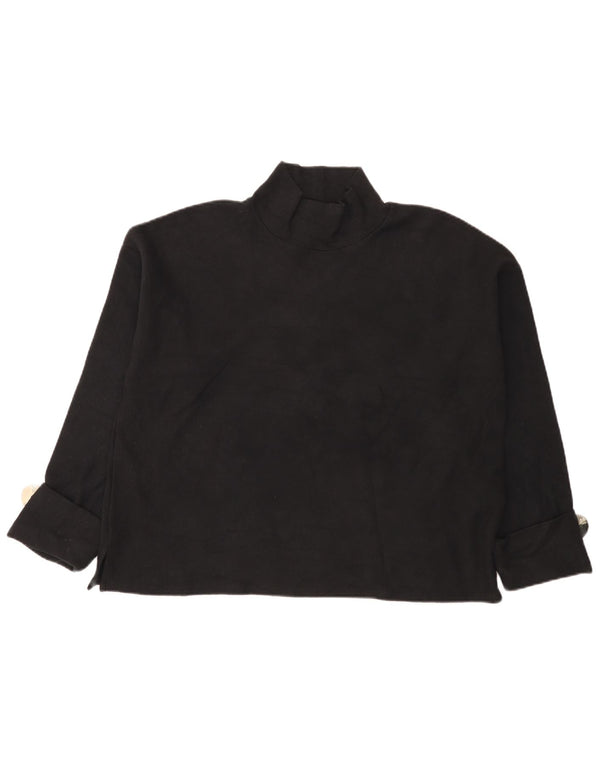 Zara Femme Haut Oversize Manches Longues UK 14 Coton Noir Moyen