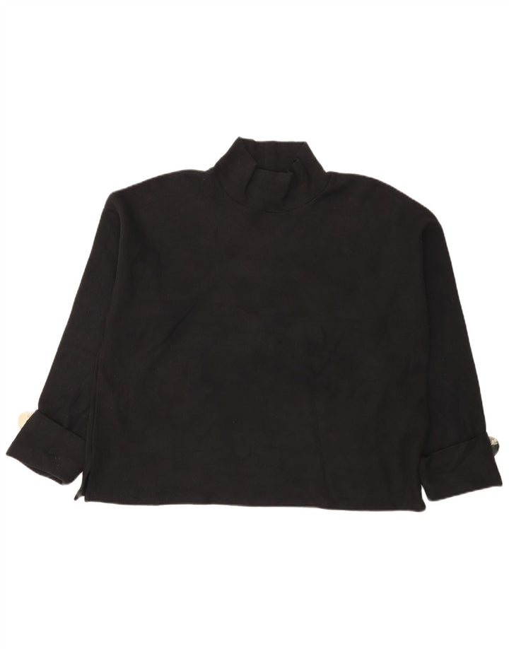 Zara Femme Haut Oversize Manches Longues UK 14 Coton Noir Moyen