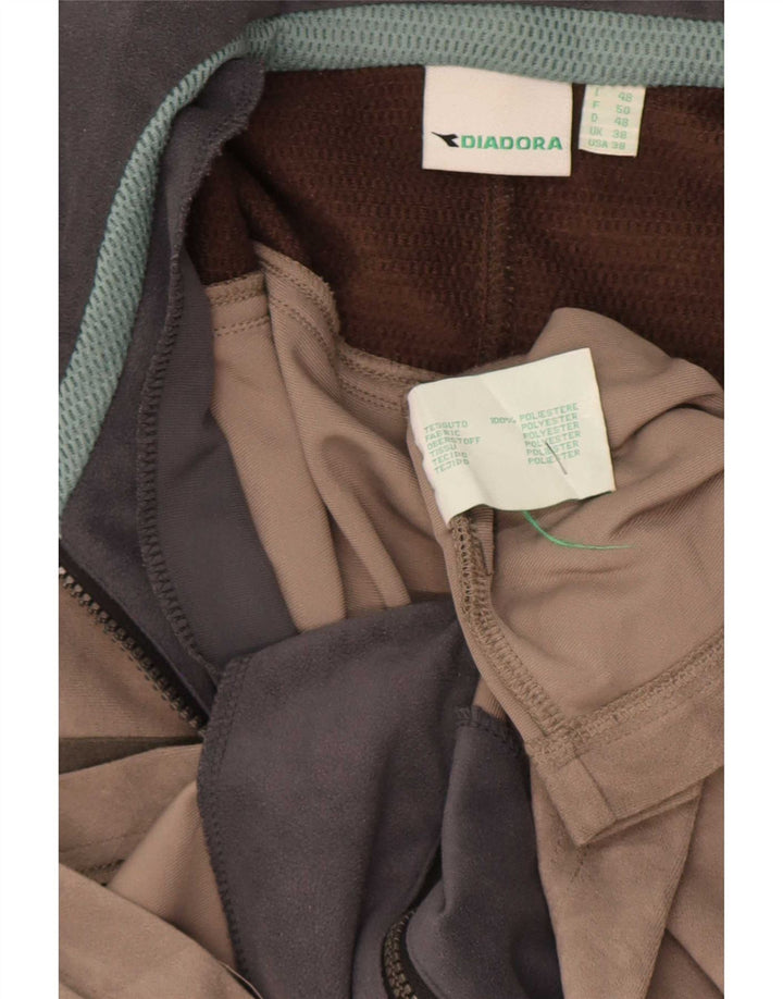 Diadora Veste de survêtement pour homme UK 38 Marron moyen Polyester colour block