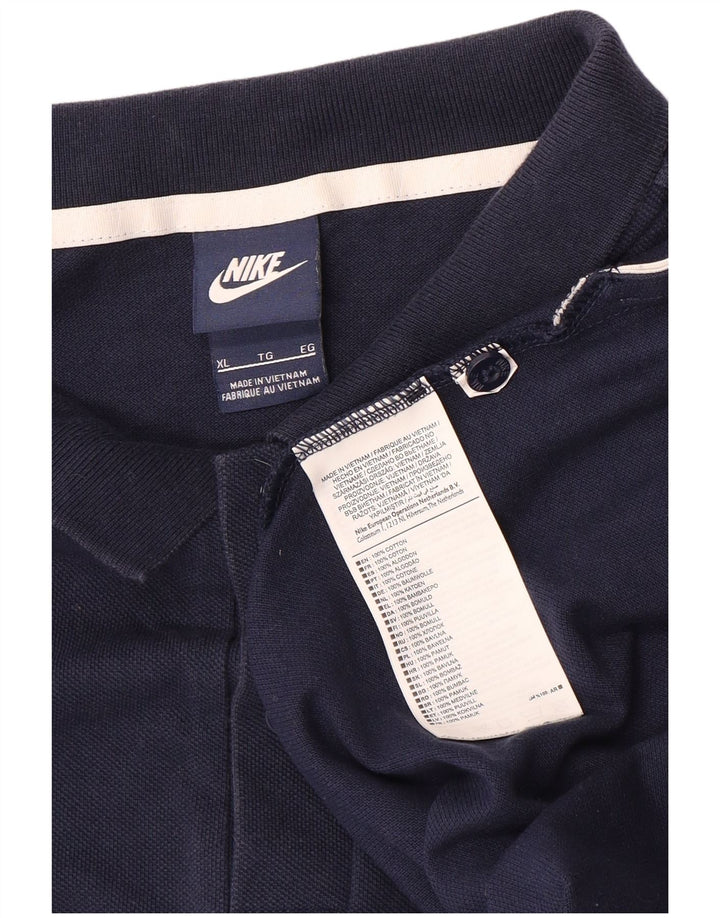 NIKE Polo Homme XL Bleu Marine Coton