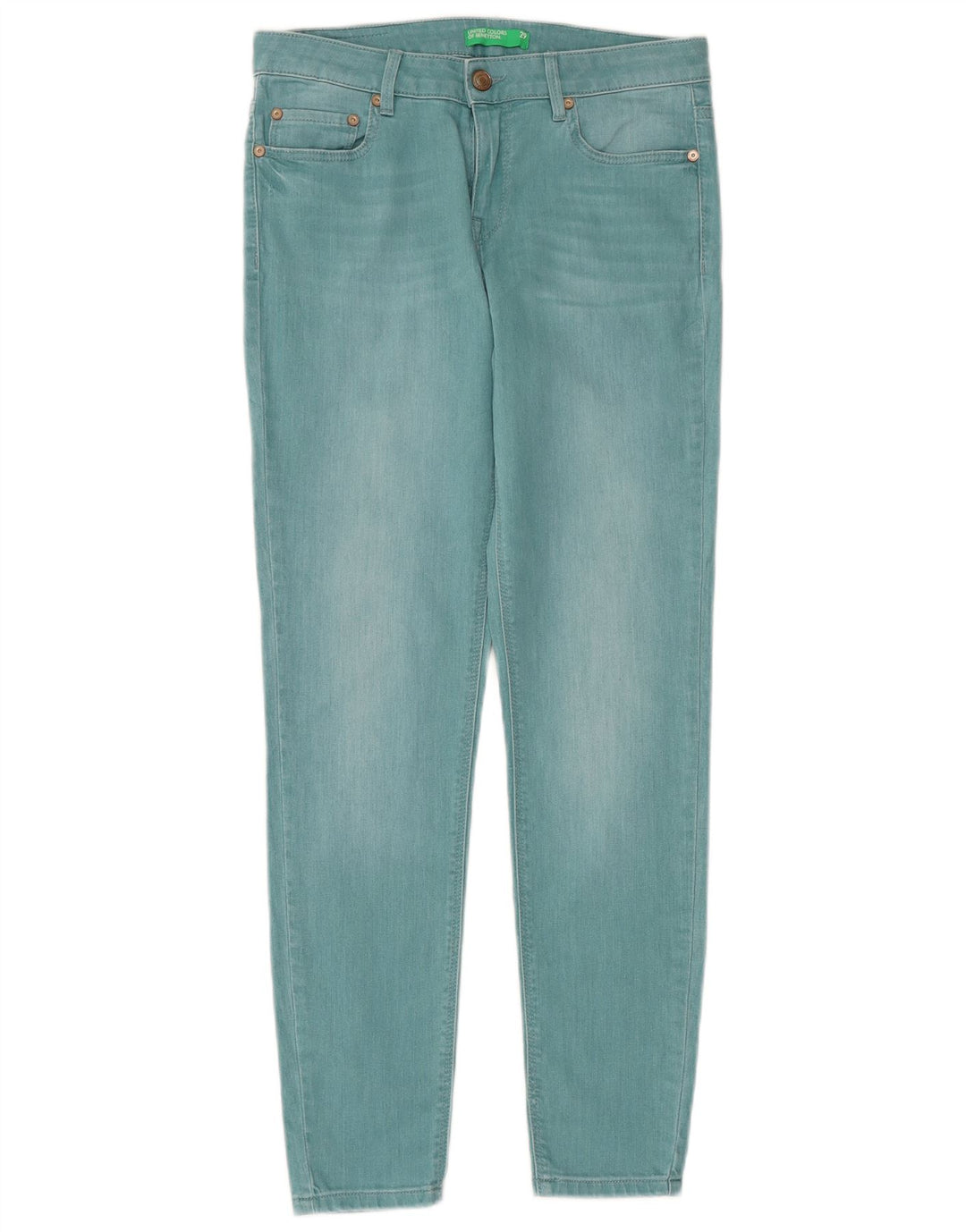 BENETTON Jean Skinny Femme W29 L28 Turquoise Coton
