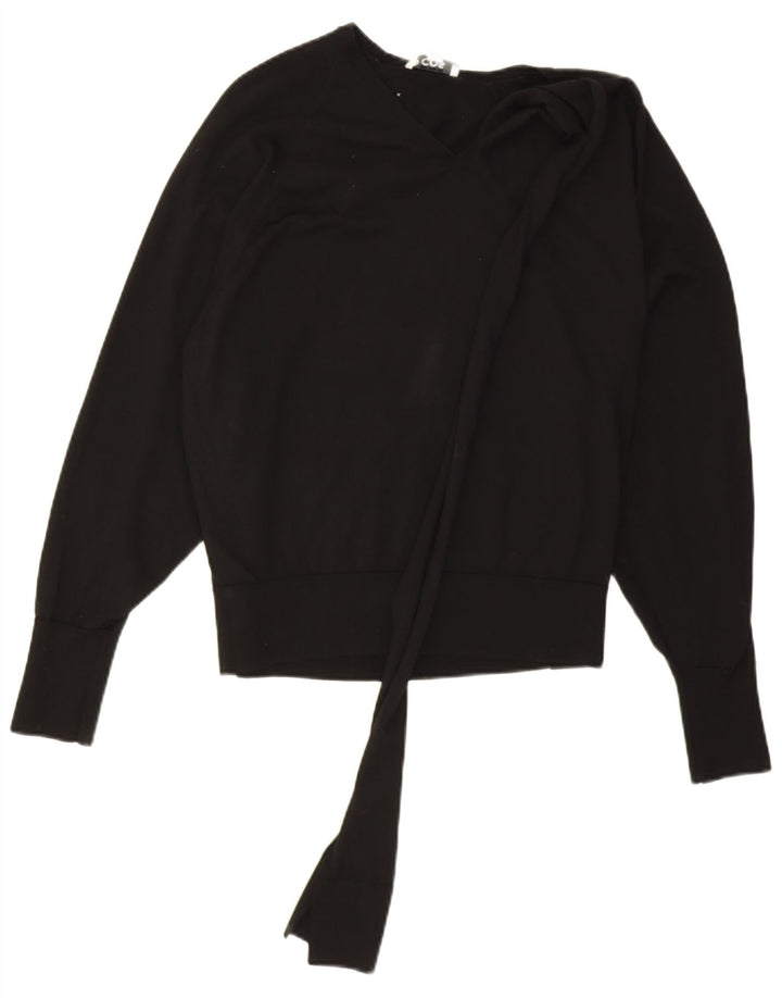 Cos Pull surdimensionné à col en V pour femme UK 10 Petite laine noire