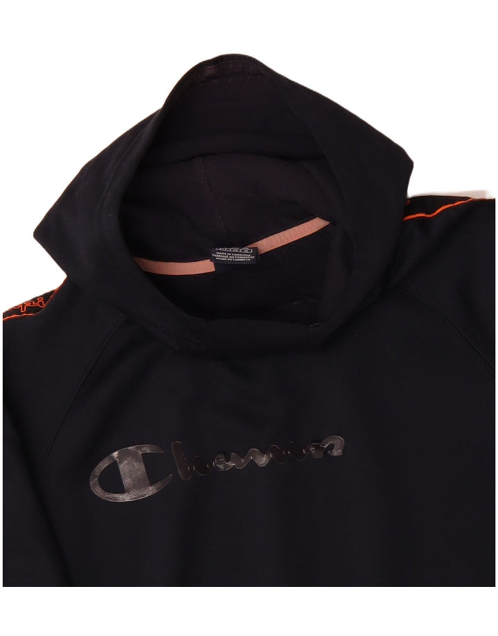 CHAMPION Pull à capuche graphique homme bleu marine moyen polyester