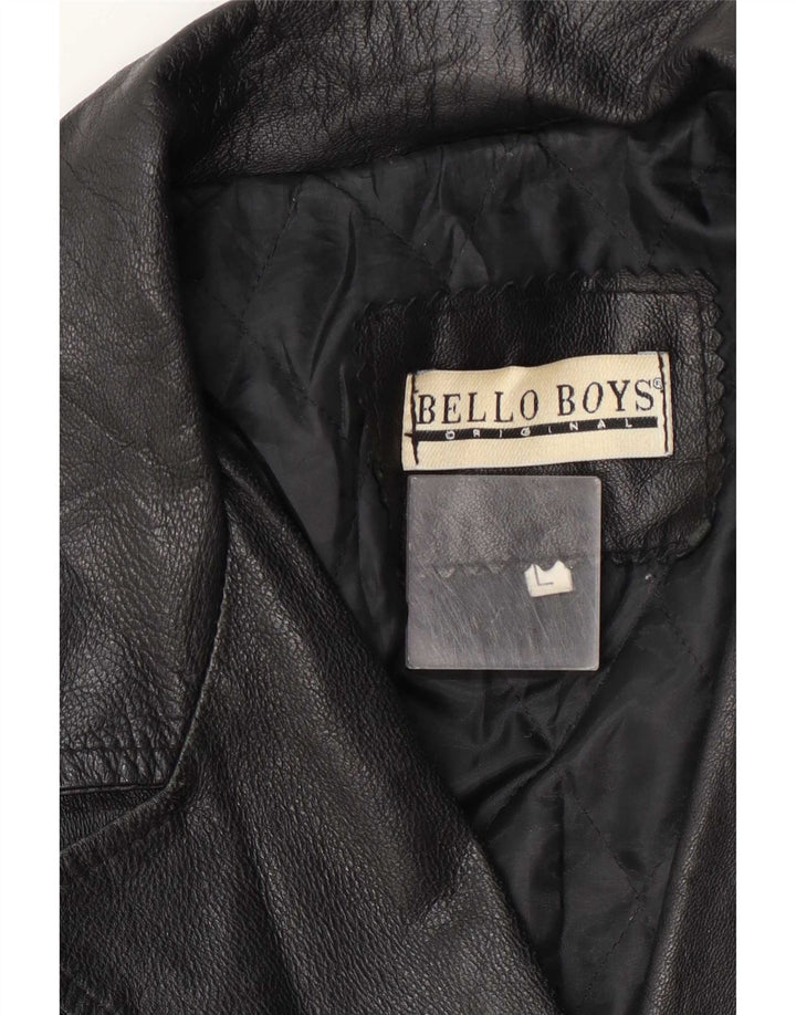 Bello Boys Manteau en cuir pour femme UK 14 Grand Noir