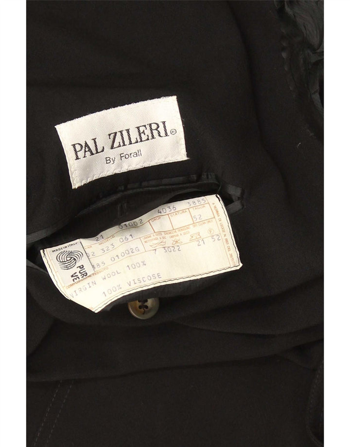 Pal Zileri Veste Blazer Double Boutonnage Homme IT 52 XL Laine Vierge Noire