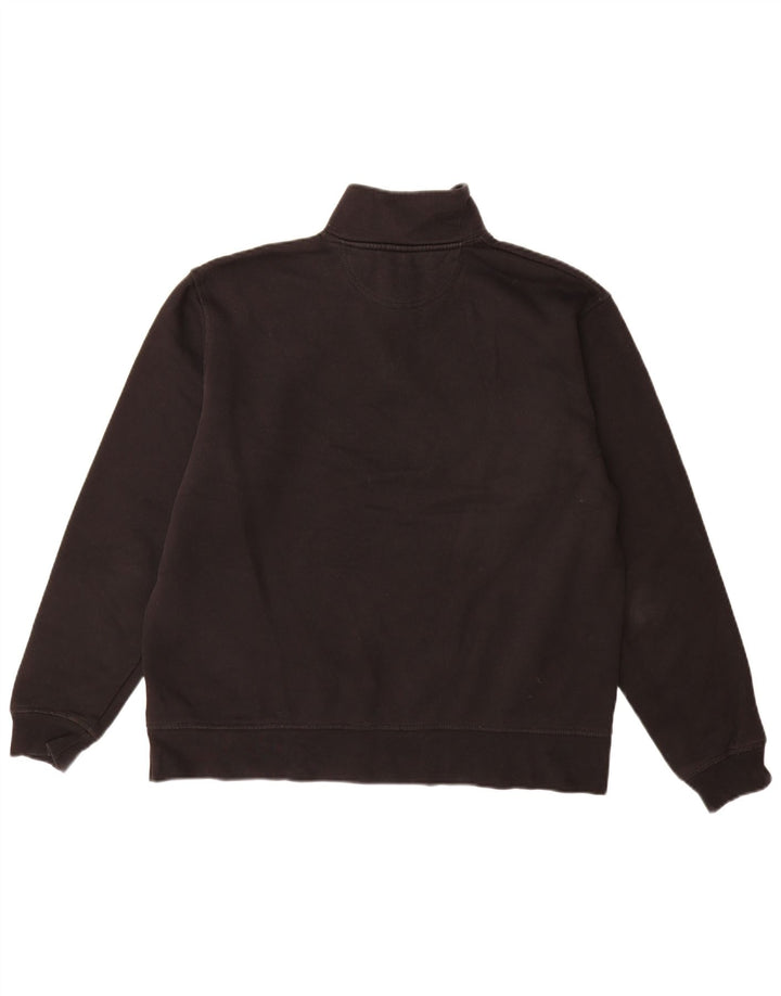 Zara Sweat-shirt à col zippé pour homme en coton noir moyen