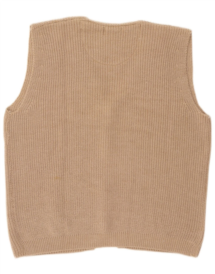 Ferrone Cardigan sans manches pour homme en laine beige