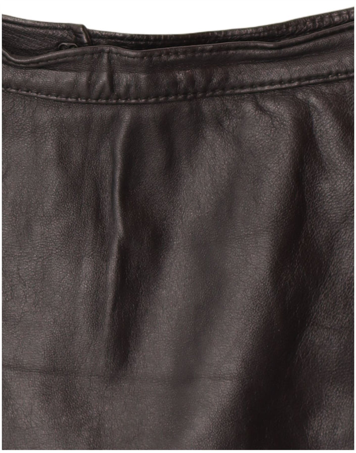 VINTAGE Jupe en cuir femme W24 XS Noir