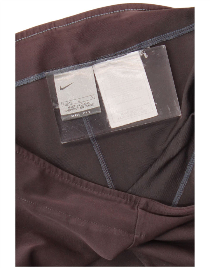 NIKE Pantalon de survêtement Dri Fit Capri pour femme UK 12/14 Large Gris Coton