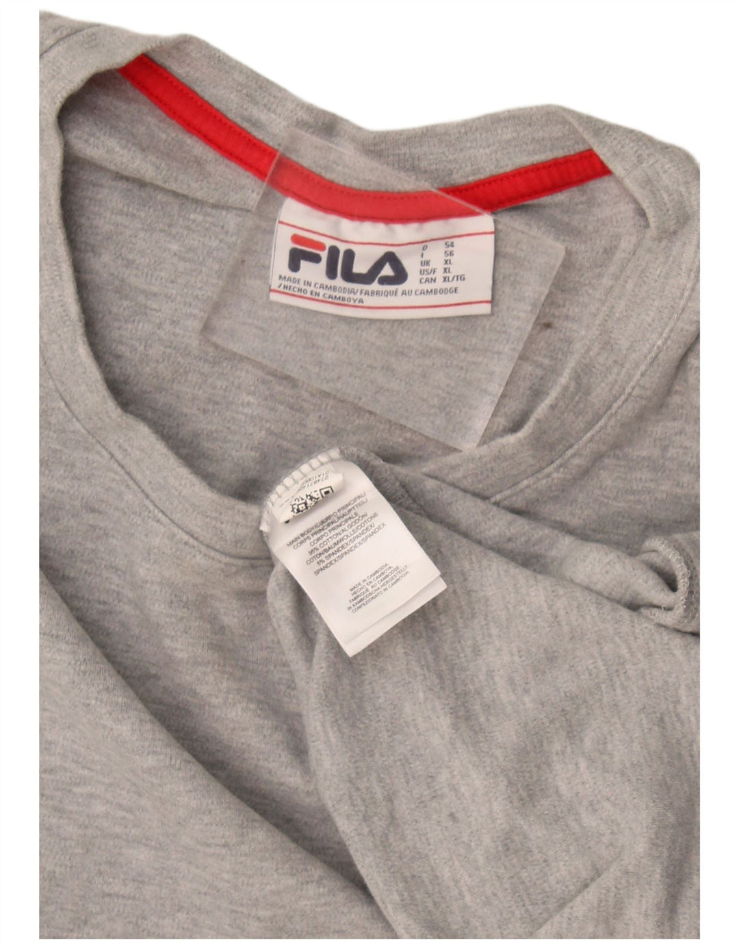 Fila Sweatshirt Jumper XL Gris Coton Homme