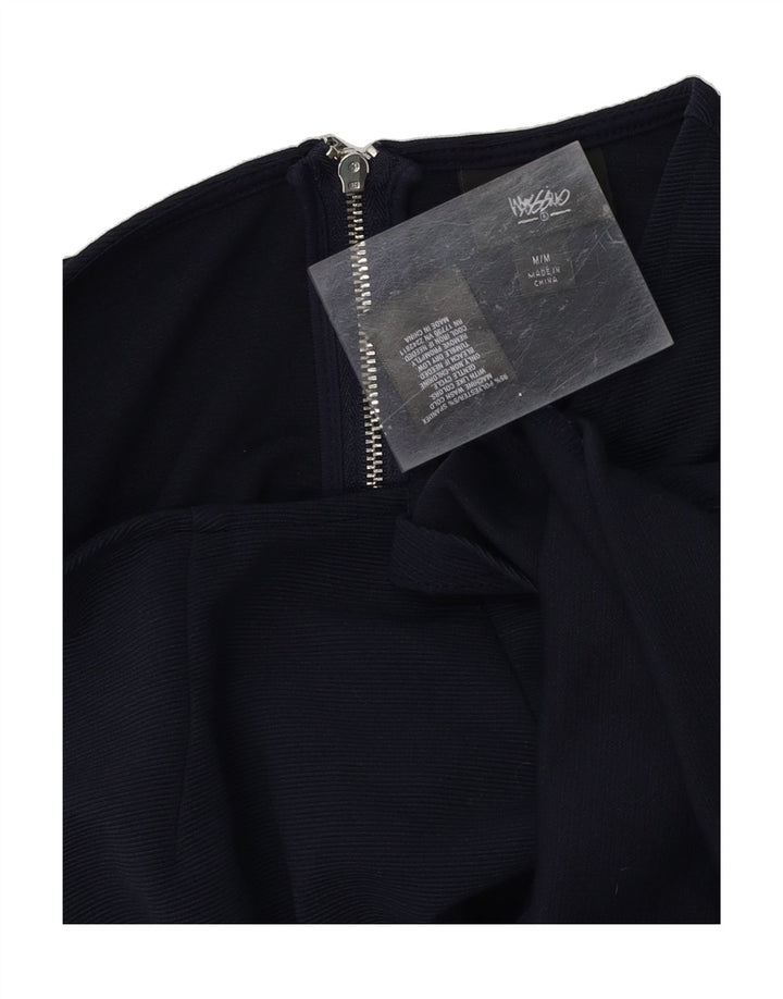 MOSSIMO Womens Sleeveless A-Line Dress UK 12 Medium Navy Blue Colourblock Vintage Mossimo and Second-Hand Mossimo from Messina Hembry 