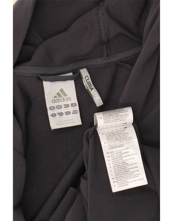 Adidas Pull à capuche zippé graphique pour femme UK 12 Bleu marine moyen Polyester
