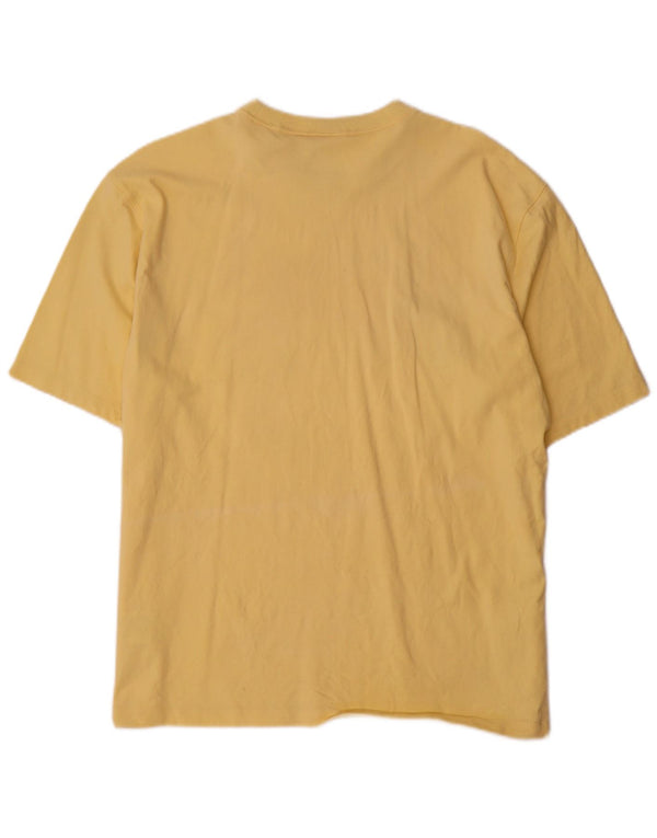 Adidas T-shirt graphique surdimensionné pour femme UK 12/14 Coton jaune moyen