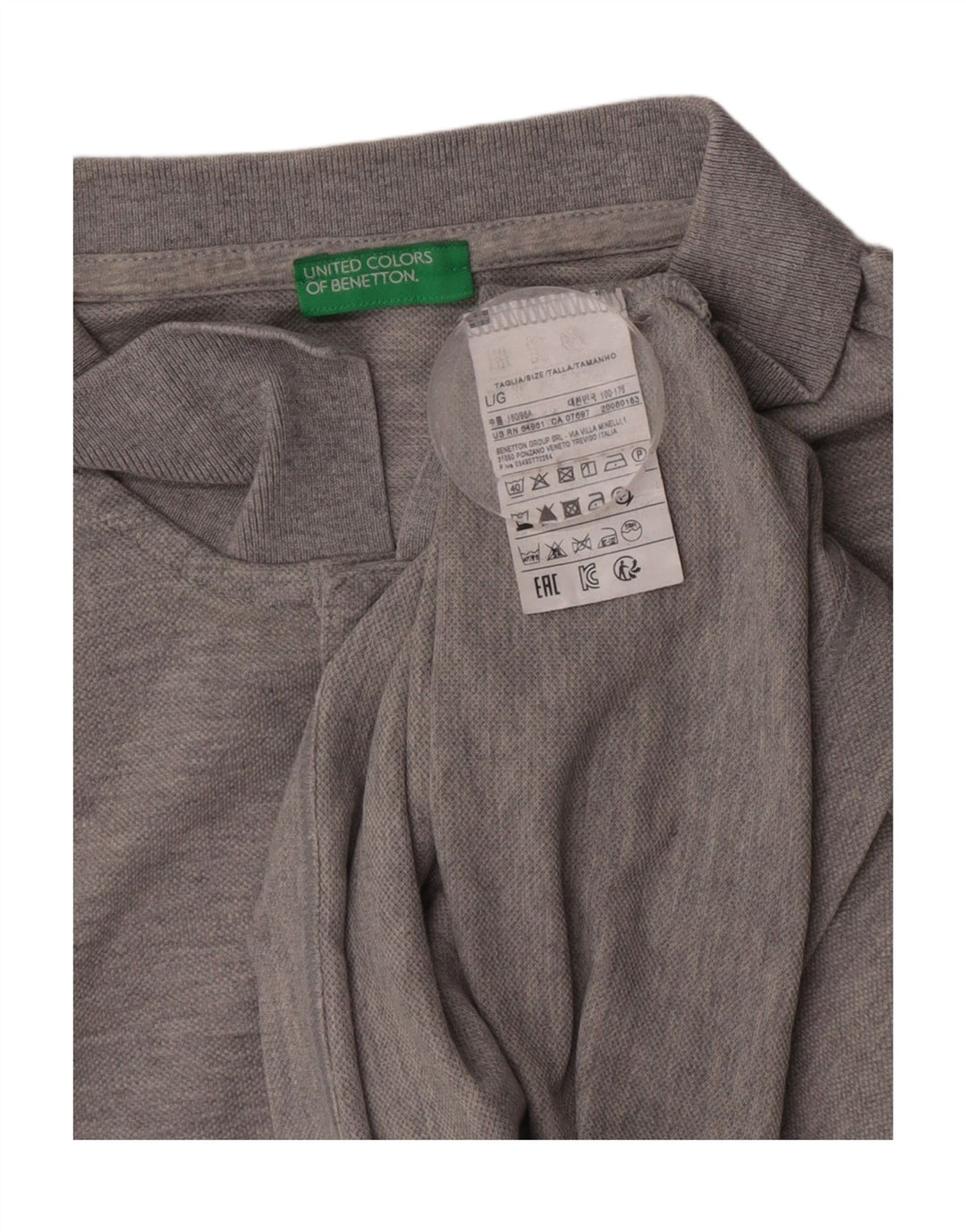 Benetton Polo Homme Large Gris Coton
