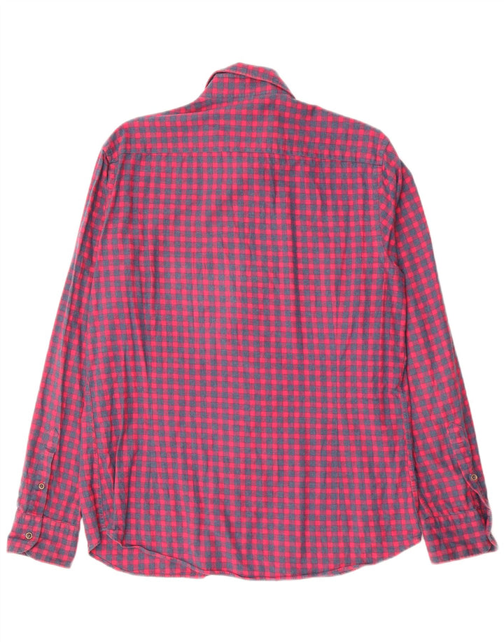 MASSIMO DUTTI Chemise Flanelle Homme Grand Coton Vichy Rouge