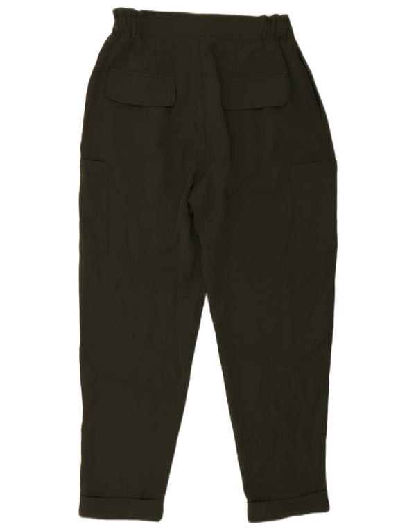 Zara Pantalon cargo taille haute pour femme EU 38 Small W28 L26 Vert