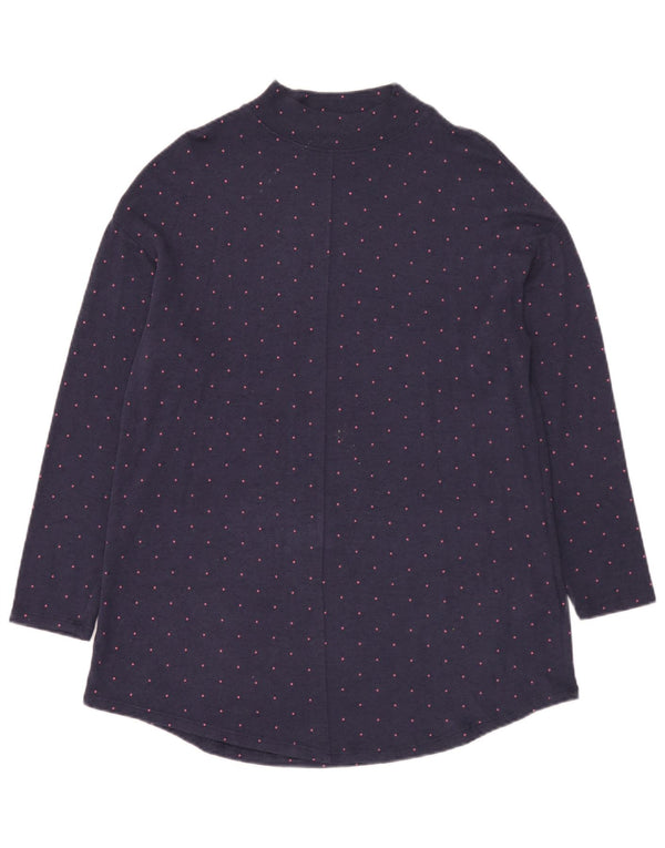 Marks & Spencer Haut à manches longues pour femme UK 14 Large Bleu marine à pois