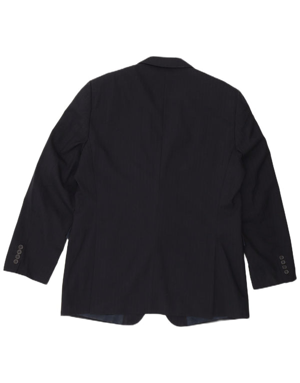 JAEGER Veste blazer à 2 boutons pour homme UK 44 2XL en laine à fines rayures bleu marine