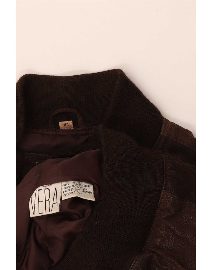 veste en cuir bomber homme vintage IT 48 Marron moyen