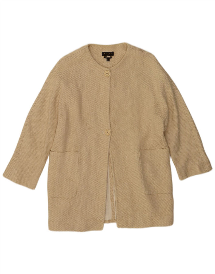 MASSIMO DUTTI Manteau Femme UK 10 Petit Acétate Beige