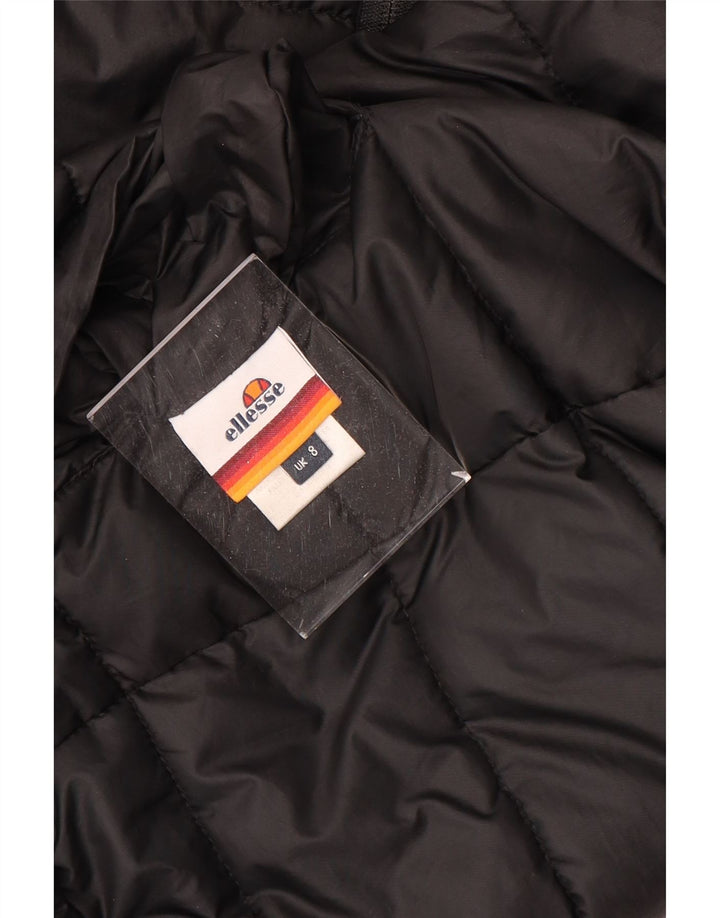 Ellesse Veste matelassée réversible à capuche surdimensionnée pour femme UK 8 Small Noir