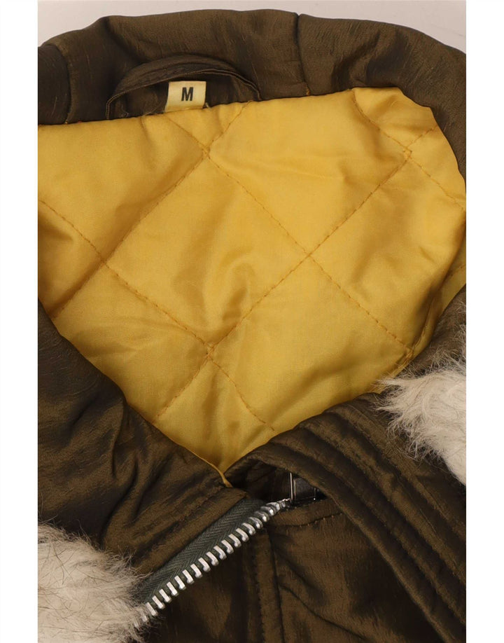Vintage Parka surdimensionnée à capuche pour femme UK 44 Polyester kaki moyen